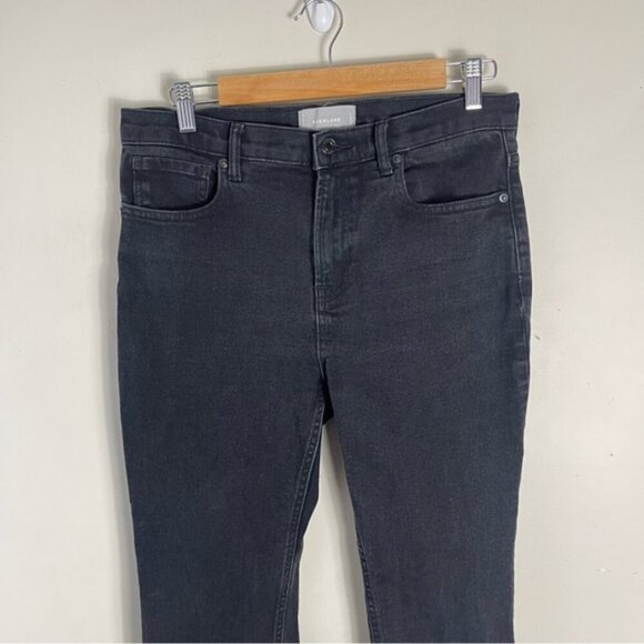 Everlane Black The High Rise Kick Crop Jean Raw Hem Size 30 Regular Flare - Picture 5 of 11